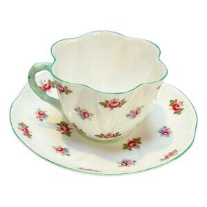 Shelley Rose Bud Tea cup Saucer Rosebud Fine Bone‎ China UK